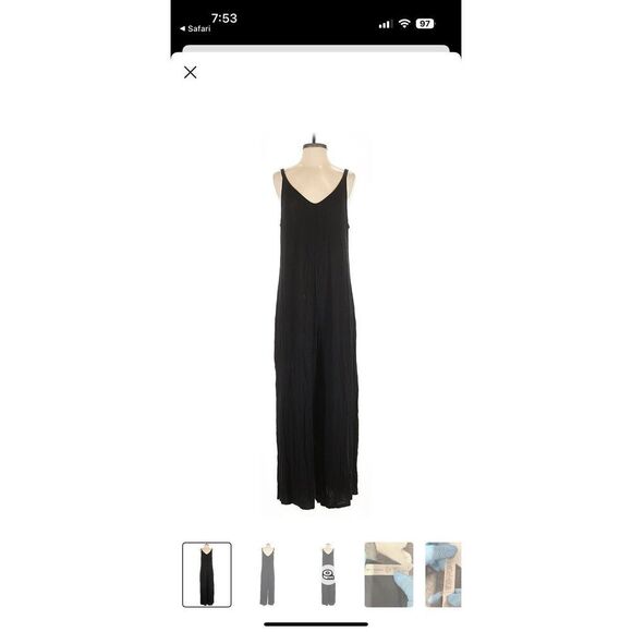 Athleta Black Nighttime Bliss Sleep Romper 1 piece Jumpsuit PJ Medium maternity - Picture 4 of 7